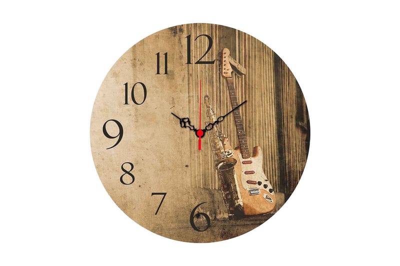 Dekorativ MDF Väggklocka 40 cm, Flerfärgad