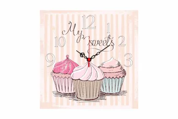 Dekorativ MDF Väggklocka 40x40 cm - Flerfärgad - Inredning - Väggdekor - Väggklocka & väggur