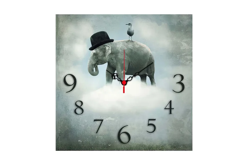 Dekorativ MDF Väggklocka 40x40 cm, Flerfärgad