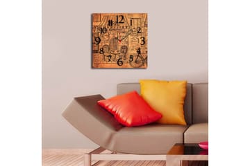 Dekorativ MDF Väggklocka 40x40 cm - Flerfärgad - Inredning - Väggdekor - Väggklocka & väggur