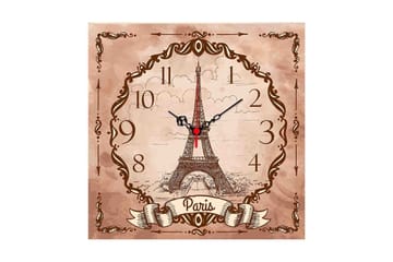 Dekorativ MDF Väggklocka 40x40 cm - Flerfärgad - Inredning - Väggdekor - Väggklocka & väggur