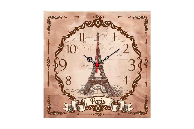 Dekorativ MDF Väggklocka 40x40 cm, Flerfärgad