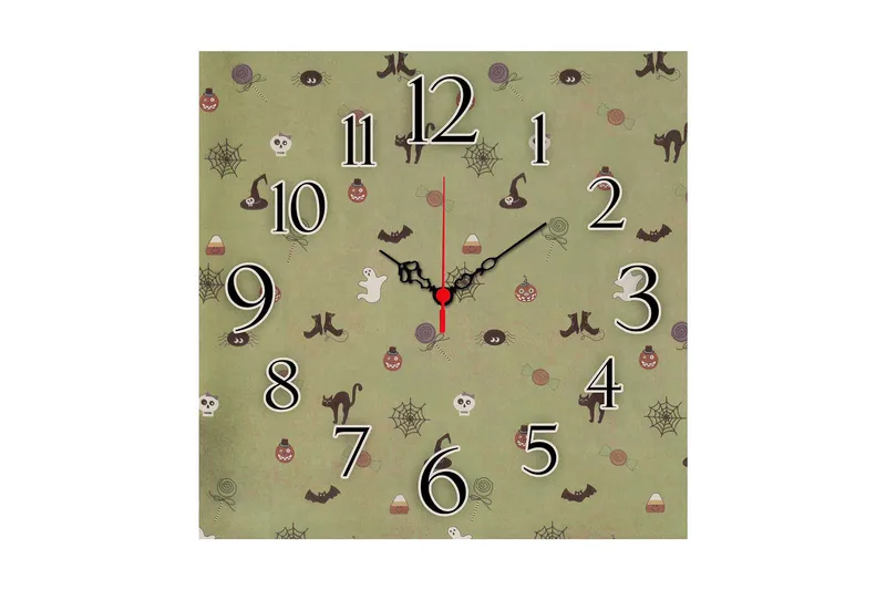 Dekorativ MDF Väggklocka 40x40 cm, Flerfärgad