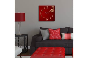 Dekorativ MDF Väggklocka 40x40 cm - Flerfärgad - Inredning - Väggdekor - Väggklocka & väggur