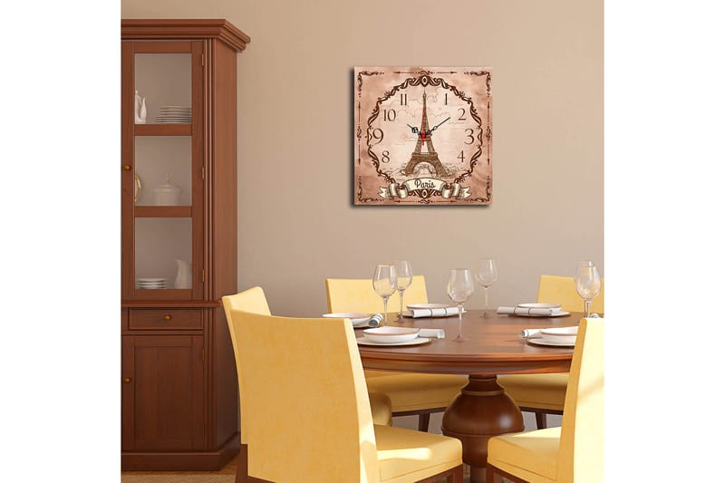 Dekorativ MDF Väggklocka 40x40 cm - Flerfärgad - Inredning - Väggdekor - Väggklocka & väggur