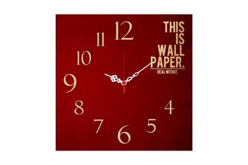 Dekorativ MDF Väggklocka 40x40 cm - Flerfärgad - Inredning - Väggdekor - Väggklocka & väggur