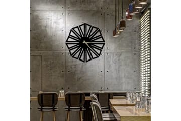 Dekorativ Metallväggklocka - Svart - Inredning - Väggdekor - Väggklocka & väggur