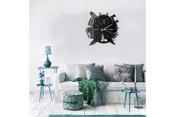 Dekorativ Metallväggklocka - Svart - Inredning - Väggdekor - Väggklocka & väggur