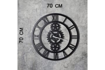 Dekorativ Metallväggklocka - Svart - Inredning - Väggdekor - Väggklocka & väggur