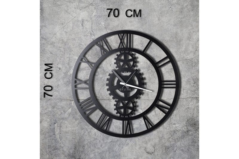 Dekorativ Metallväggklocka - Svart - Inredning - Väggdekor - Väggklocka & väggur