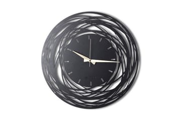 Dekorativ Metallväggklocka - Svart - Inredning - Väggdekor - Väggklocka & väggur