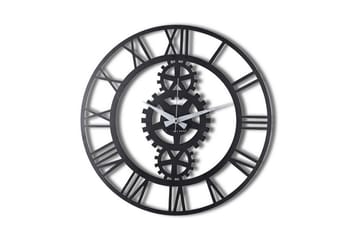 Dekorativ Metallväggklocka - Svart - Inredning - Väggdekor - Väggklocka & väggur