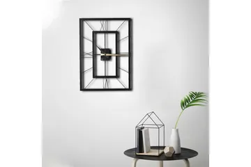 Dekorativ Metallväggklocka - Svart - Inredning - Väggdekor - Väggklocka & väggur