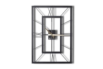 Dekorativ Metallväggklocka - Svart - Inredning - Väggdekor - Väggklocka & väggur