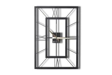 Dekorativ Metallväggklocka - Svart - Inredning - Väggdekor - Väggklocka & väggur