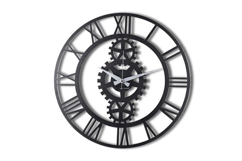 Dekorativ Metallväggklocka - Svart - Inredning - Väggdekor - Väggklocka & väggur