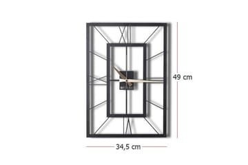 Dekorativ Metallväggklocka - Svart - Inredning - Väggdekor - Väggklocka & väggur