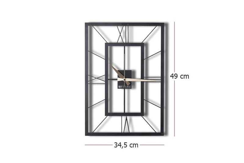 Dekorativ Metallväggklocka - Svart - Inredning - Väggdekor - Väggklocka & väggur