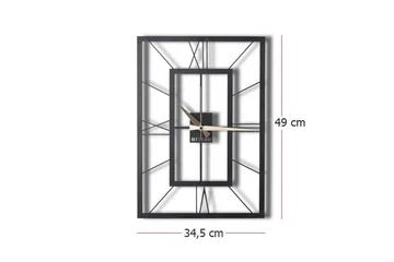 Dekorativ Metallväggklocka - Svart - Inredning - Väggdekor - Väggklocka & väggur