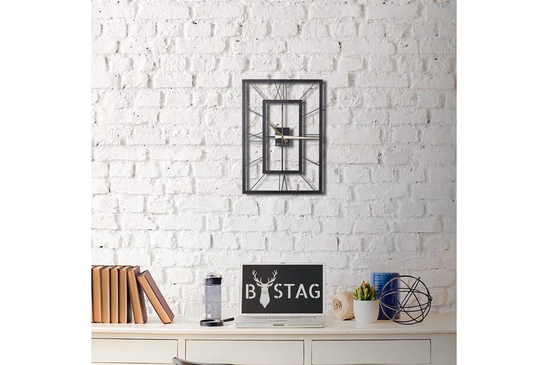 Dekorativ Metallväggklocka - Svart - Inredning - Väggdekor - Väggklocka & väggur