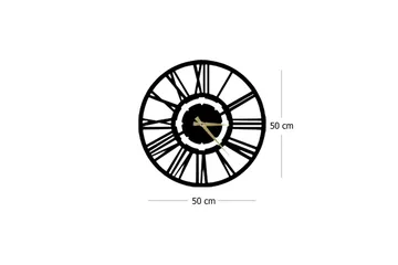 Dekorativ Metallväggklocka - Svart - Inredning - Väggdekor - Väggklocka & väggur