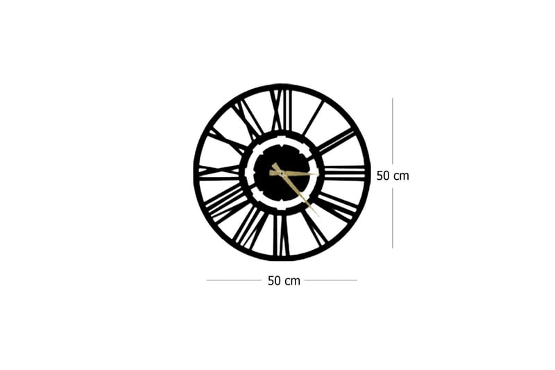 Dekorativ Metallväggklocka - Svart - Inredning - Väggdekor - Väggklocka & väggur