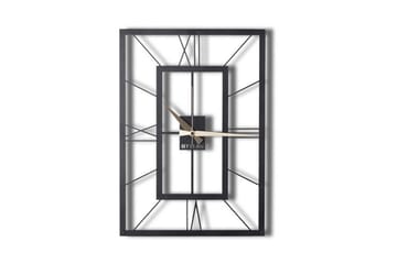 Dekorativ Metallväggklocka - Svart - Inredning - Väggdekor - Väggklocka & väggur