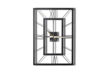 Dekorativ Metallväggklocka - Svart - Inredning - Väggdekor - Väggklocka & väggur