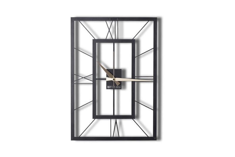 Dekorativ Metallväggklocka, Svart