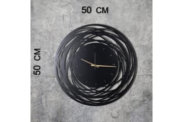 Dekorativ Metallväggklocka - Svart - Inredning - Väggdekor - Väggklocka & väggur