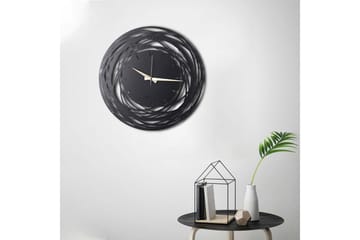 Dekorativ Metallväggklocka - Svart - Inredning - Väggdekor - Väggklocka & väggur