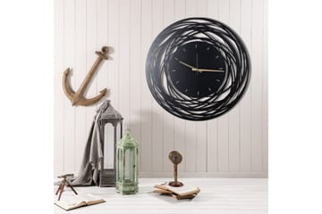 Dekorativ Metallväggklocka - Svart - Inredning - Väggdekor - Väggklocka & väggur