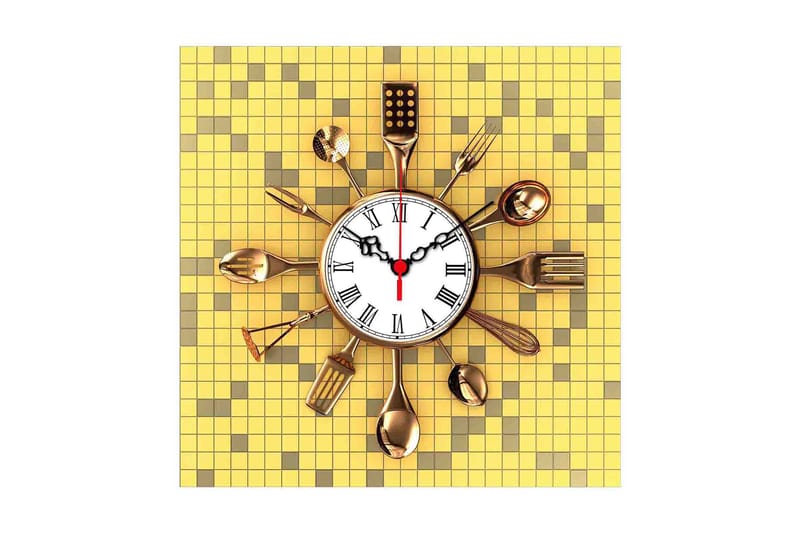 Dekorklocka Tezeren 40x40 cm Kitchen - Flerfärgad - Inredning - Väggdekor - Väggklocka & väggur