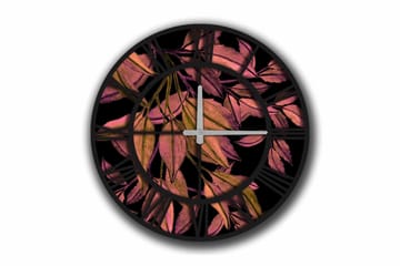 Dekorklocka Tezeren 50 cm Rund Floral - Flerfärgad - Inredning - Väggdekor - Väggklocka & väggur
