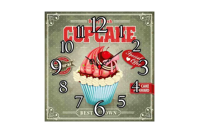 Diyadin Dekorklocka 40x40 cm Kitchen, Flerfärgad