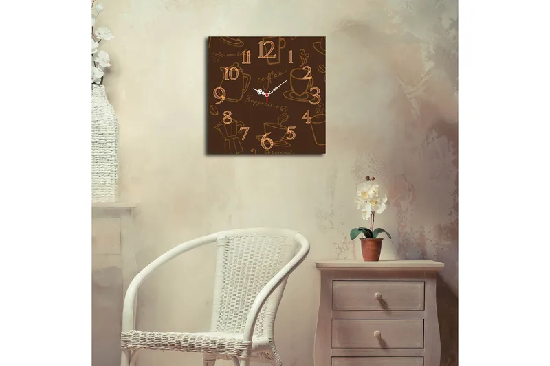 Diyadin Dekorklocka 40x40 cm Kitchen - Flerfärgad - Inredning - Väggdekor - Väggklocka & väggur