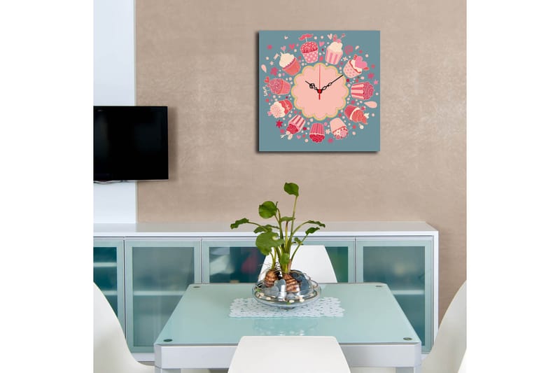 Diyadin Dekorklocka 40x40 cm Kitchen - Flerfärgad - Inredning - Väggdekor - Väggklocka & väggur