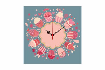 Diyadin Dekorklocka 40x40 cm Kitchen - Flerfärgad - Inredning - Väggdekor - Väggklocka & väggur