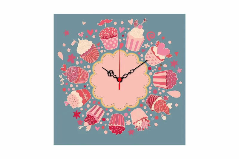 Diyadin Dekorklocka 40x40 cm Kitchen, Flerfärgad