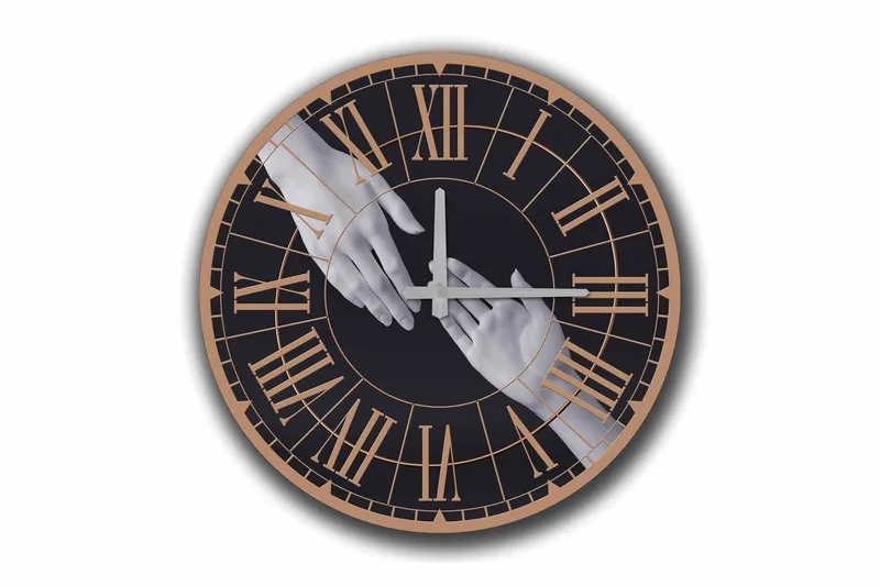 Diyadin Dekorklocka 50 cm Rund, Flerfärgad