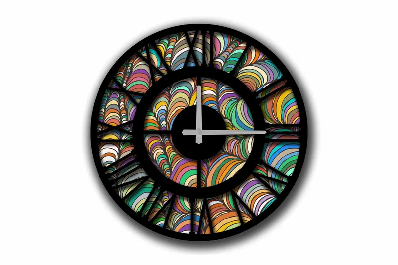 Diyadin Dekorklocka 50 cm Rund, Flerfärgad