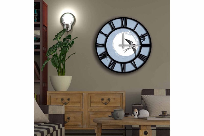 Diyadin Dekorklocka 50 cm Rund - Flerfärgad - Inredning - Väggdekor - Väggklocka & väggur