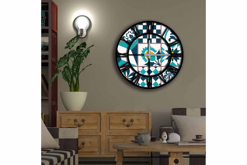 Diyadin Dekorklocka 50 cm Rund - Flerfärgad - Inredning - Väggdekor - Väggklocka & väggur