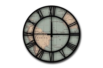 Diyadin Dekorklocka 50 cm Rund - Flerfärgad - Inredning - Väggdekor - Väggklocka & väggur