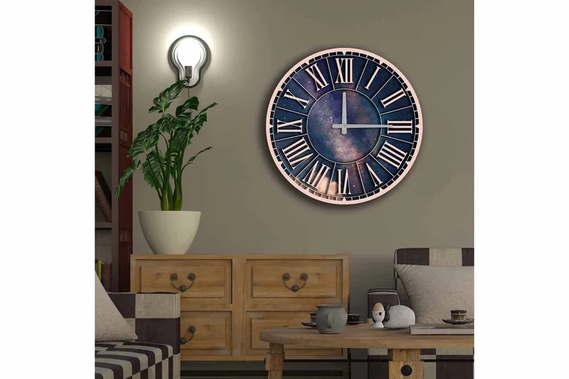 Diyadin Dekorklocka 50 cm Rund - Flerfärgad - Inredning - Väggdekor - Väggklocka & väggur