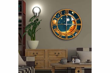 Diyadin Dekorklocka 50 cm Rund - Flerfärgad - Inredning - Väggdekor - Väggklocka & väggur