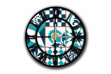 Diyadin Dekorklocka 50 cm Rund - Flerfärgad - Inredning - Väggdekor - Väggklocka & väggur