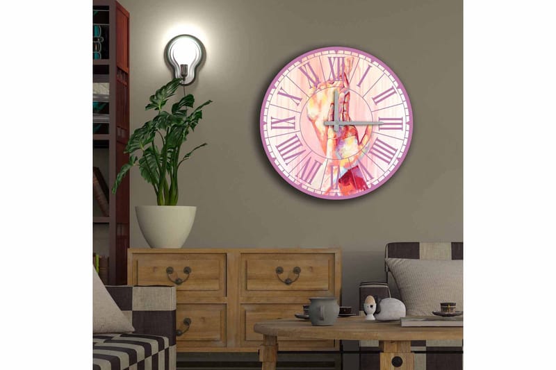 Diyadin Dekorklocka 50 cm Rund - Flerfärgad - Inredning - Väggdekor - Väggklocka & väggur