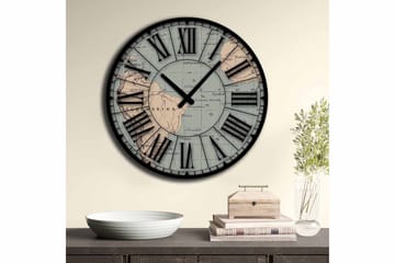 Diyadin Dekorklocka 50 cm Rund - Flerfärgad - Inredning - Väggdekor - Väggklocka & väggur