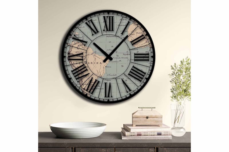 Diyadin Dekorklocka 50 cm Rund - Flerfärgad - Inredning - Väggdekor - Väggklocka & väggur